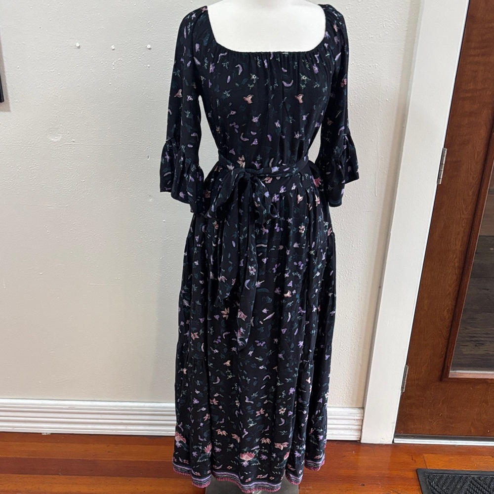 Natalie Martin silk lotus print maxi dress Small